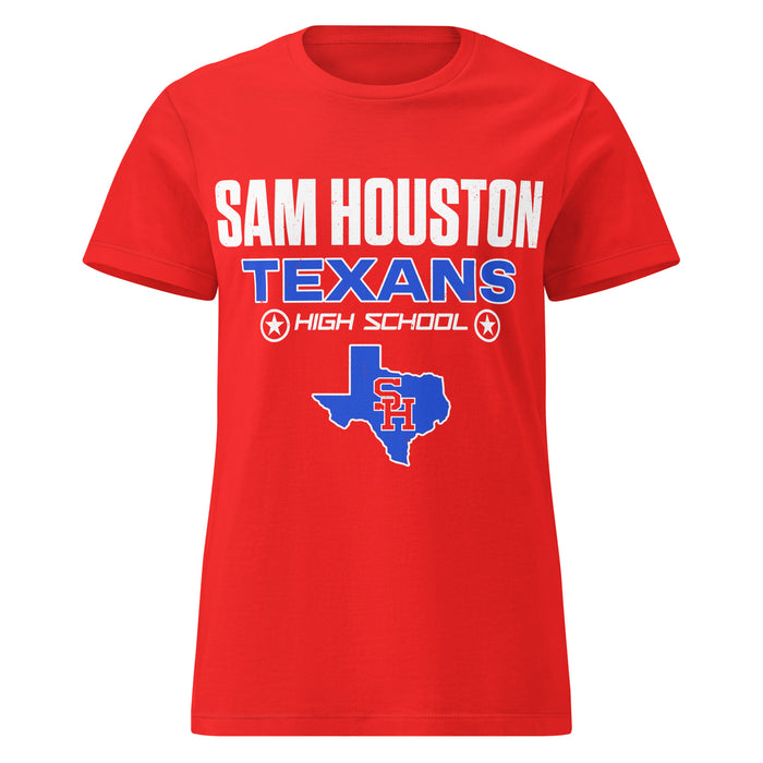 Sam Houston High School Texans Women's Red SoftStyle T-shirt 003