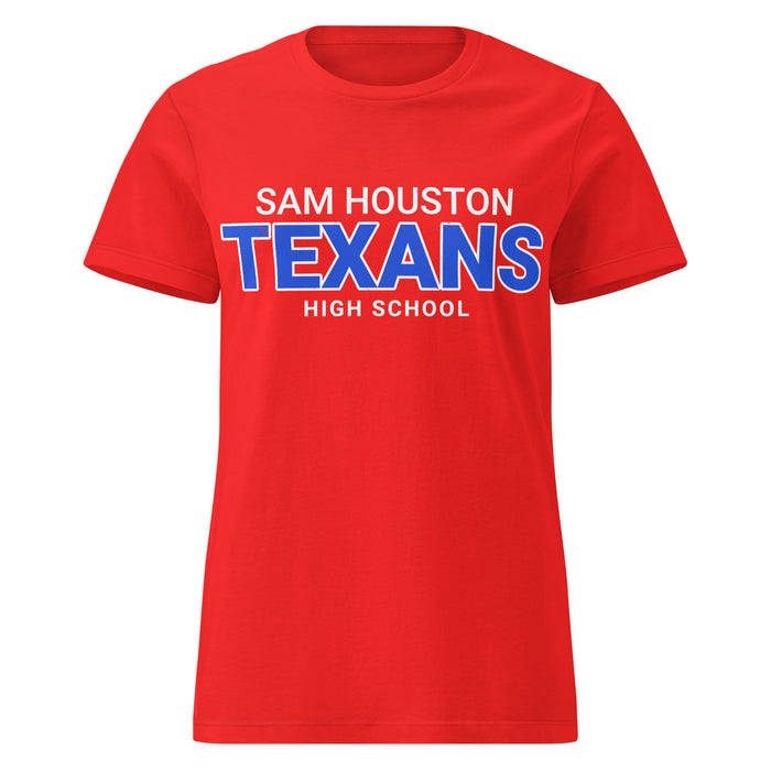 Sam Houston High School Texans Women's Red SoftStyle T-shirt 002