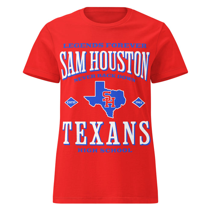 Sam Houston High School Texans Women's Red SoftStyle T-shirt 230