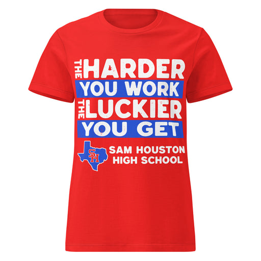 Sam Houston High School Texans Women's Red SoftStyle T-shirt 238