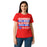 Woman wearing Sam Houston High School Texans Women's Red SoftStyle T-shirt 238