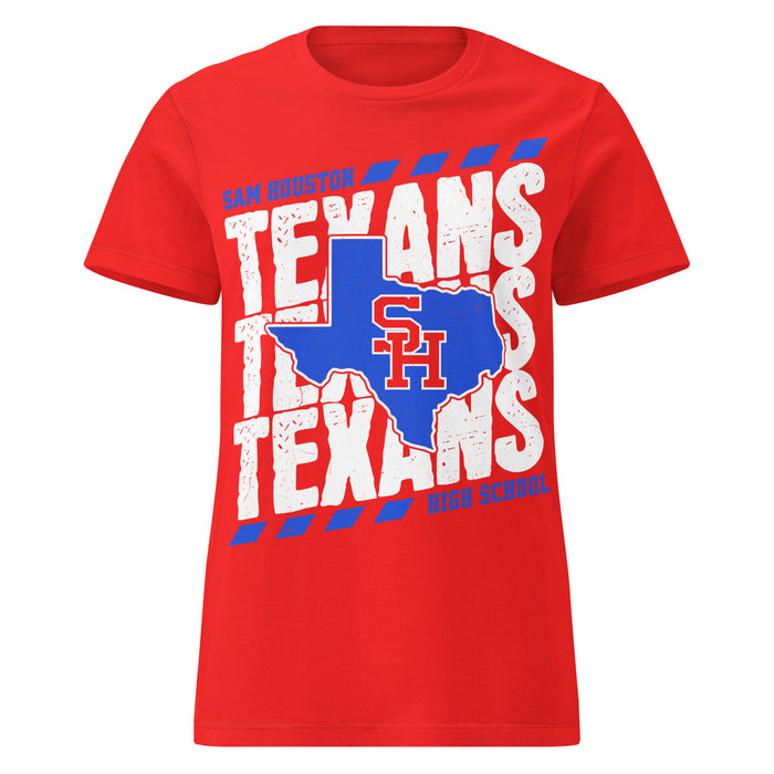 Sam Houston High School Texans Women's Red SoftStyle T-shirt 223