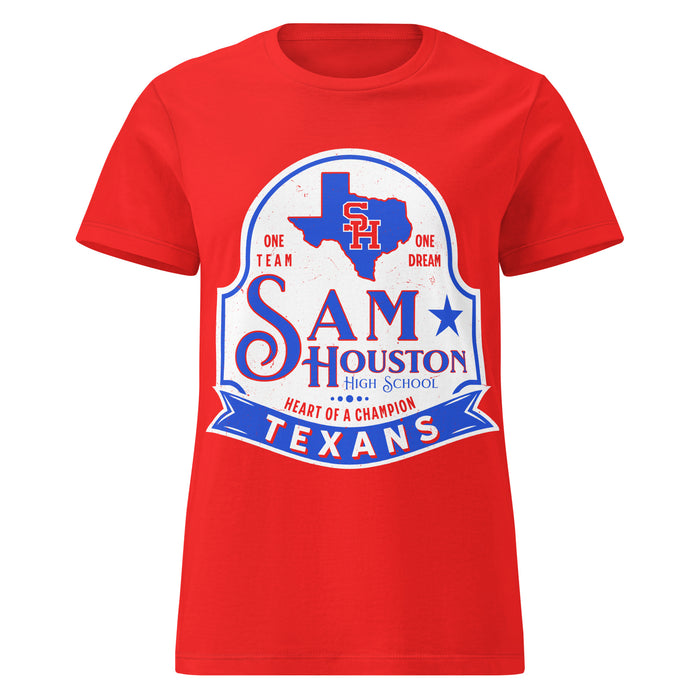 Sam Houston High School Texans Women's Red SoftStyle T-shirt 219