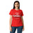 Lady wearing Tomball High School Cougars Women's Red SoftStyle T-shirt 217