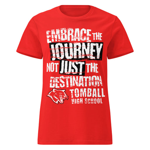 Tomball High School Cougars Women's Red SoftStyle T-shirt 232