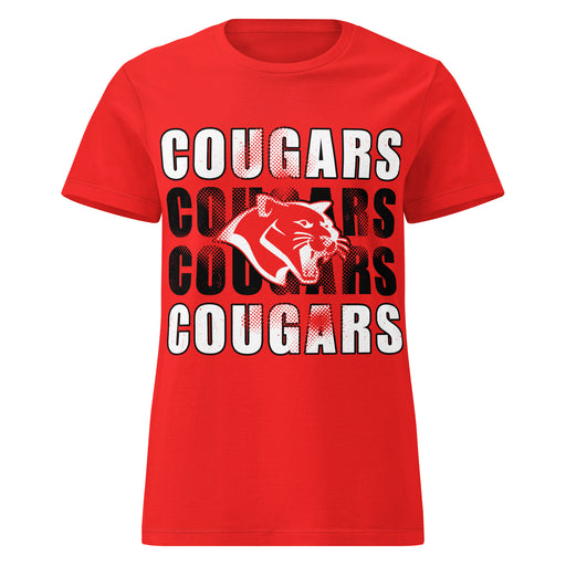 Tomball High School Cougars Women's Red SoftStyle T-shirt 233
