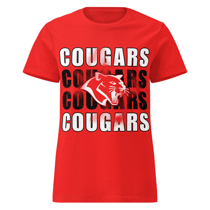 Tomball High School Cougars Women's Red SoftStyle T-shirt 233