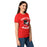 Side view of North Shore High School Mustangs Women's Red SoftStyle T-shirt 228