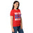Side view of Oak Ridge High School War Eagles Women's Red SoftStyle T-shirt 233