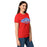 Side view of Oak Ridge High School War Eagles Women's Red SoftStyle T-shirt 009