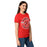 Side view of Odessa High School Bronchos Women's Red SoftStyle T-shirt 239