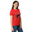 Side view of Odessa High School Bronchos Women's Red SoftStyle T-shirt 214