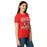 Side view of Odessa High School Bronchos Women's Red SoftStyle T-shirt 230