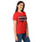 Side view of Odessa High School Bronchos Women's Red SoftStyle T-shirt 098