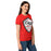 Side view of Odessa High School Bronchos Women's Red SoftStyle T-shirt 225