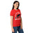 Side view of Odessa High School Bronchos Women's Red SoftStyle T-shirt 208
