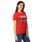 Side view of Odessa High School Bronchos Women's Red SoftStyle T-shirt 003