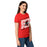 Side view of Porter High School Spartans Women's Red SoftStyle T-shirt 223