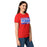 Side view of Sam Houston High School Texans Women's Red SoftStyle T-shirt 098