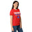 Side view of Sam Houston High School Texans Women's Red SoftStyle T-shirt 003