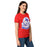 Side view of Sam Houston High School Texans Women's Red SoftStyle T-shirt 219