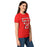 Side view of Tomball High School Cougars Women's Red SoftStyle T-shirt 200