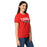 Side view of Tomball High School Cougars Women's Red SoftStyle T-shirt 021