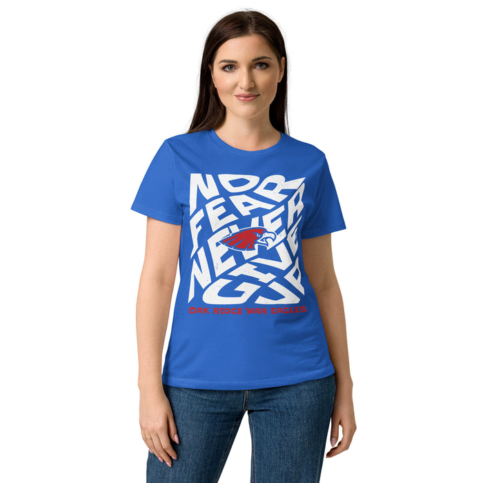 Front view of Oak Ridge High School War Eagles Women's Royal Blue SoftStyle T-shirt 236