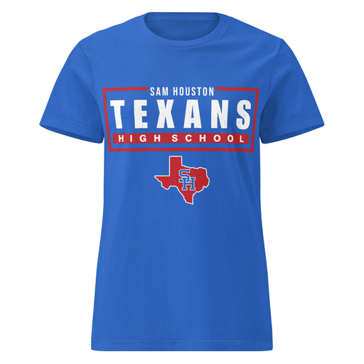 Sam Houston High School Texans Women's Royal Blue SoftStyle T-shirt 049