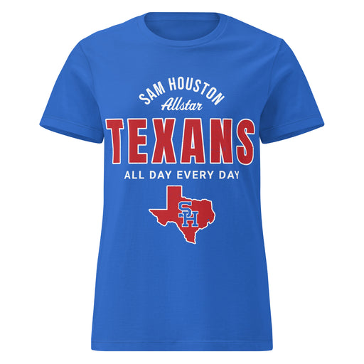 Sam Houston High School Texans Women's Royal Blue SoftStyle T-shirt 040