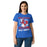Front view of Sam Houston High School Texans Women's Royal Blue SoftStyle T-shirt 205