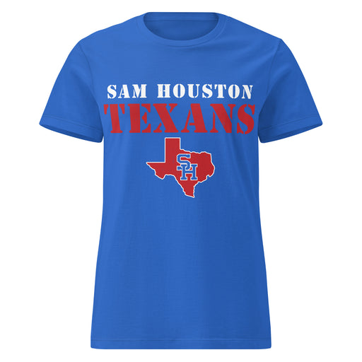 Sam Houston High School Texans Women's Royal Blue SoftStyle T-shirt 017