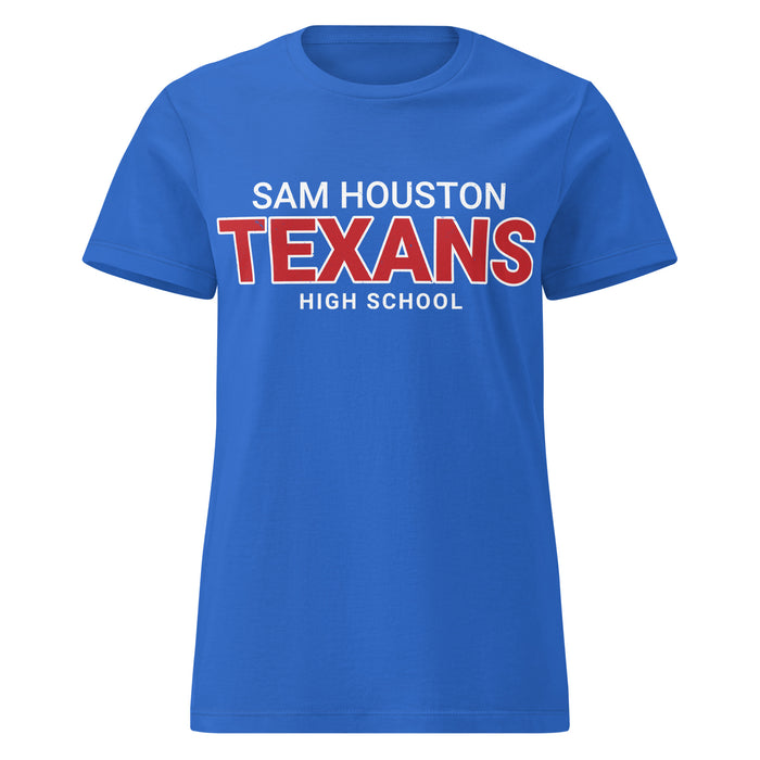 Sam Houston High School Texans Women's Royal Blue SoftStyle T-shirt 002