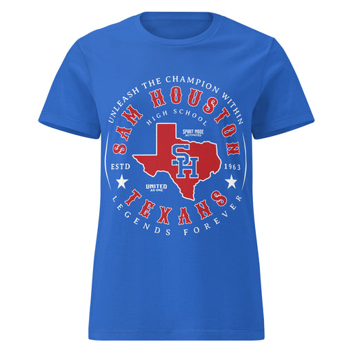 Sam Houston High School Texans Women's Royal Blue SoftStyle T-shirt 214