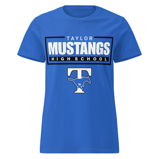 Taylor High School Mustangs Women's Royal Blue SoftStyle T-shirt 049