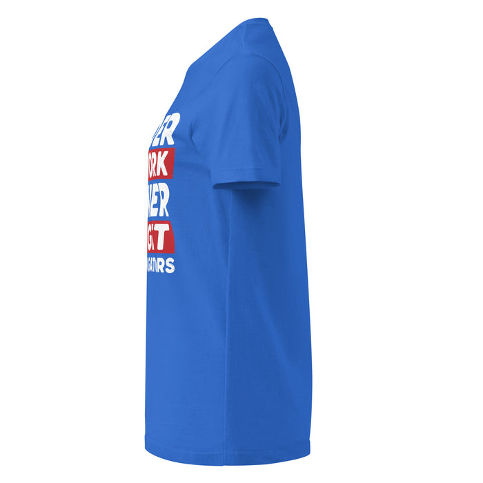 Side view of Dickinson High School Gators Women&#39;s Royal Blue SoftStyle T-shirt 238