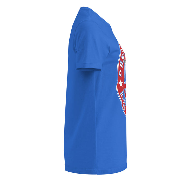 Side view of Duncanville High School Panthers Women's Royal Blue SoftStyle T-shirt 215