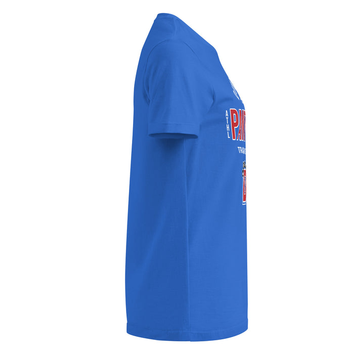 Side view of Duncanville High School Panthers Women's Royal Blue SoftStyle T-shirt 040