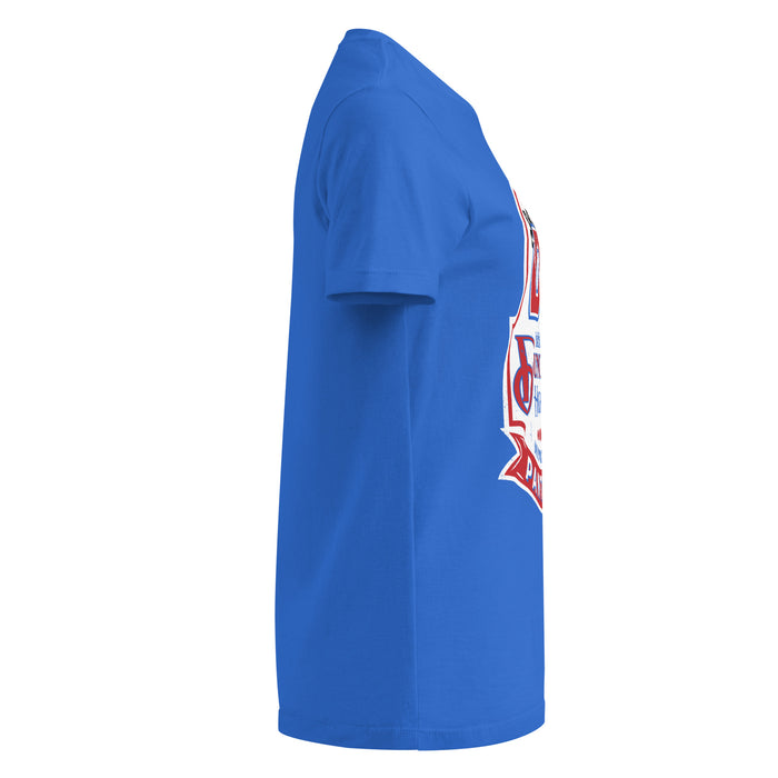 Side view of Duncanville High School Panthers Women's Royal Blue SoftStyle T-shirt 219