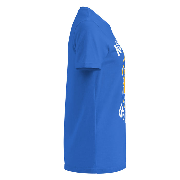 Side view of Klein High School Bearkats Women's Royal Blue SoftStyle T-shirt 228