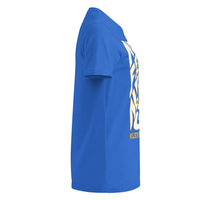 Side view of Klein High School Bearkats Women's Royal Blue SoftStyle T-shirt 236