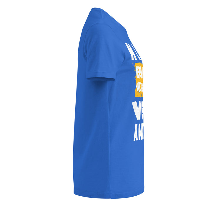 Side view of Klein High School Bearkats Women's Royal Blue SoftStyle T-shirt 231