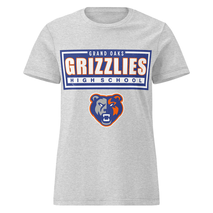Grand Oaks High School Grizzlies Women's Sport Grey SoftStyle T-shirt 049