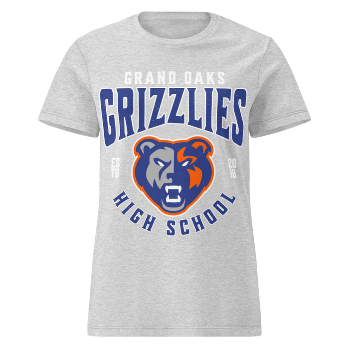Grand Oaks High School Grizzlies Women's Sport Grey SoftStyle T-shirt 213