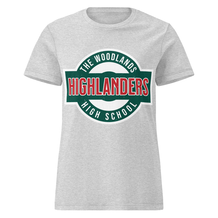 The Woodlands High School Highlanders Women's Sport Grey SoftStyle T-shirt 011
