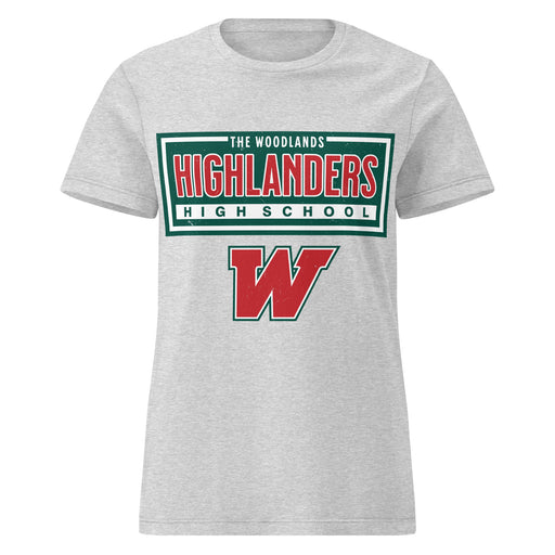 The Woodlands High School Highlanders Women's Sport Grey SoftStyle T-shirt 049