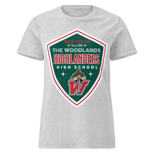 The Woodlands High School Highlanders Women's Sport Grey SoftStyle T-shirt 225