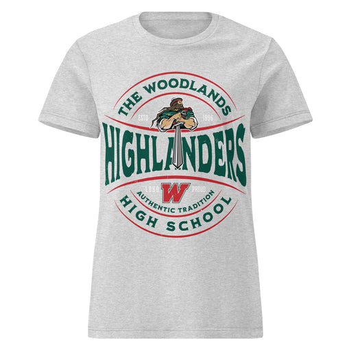 The Woodlands High School Highlanders Women's Sport Grey SoftStyle T-shirt 218