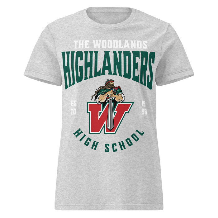 The Woodlands High School Highlanders Women's Sport Grey SoftStyle T-shirt 213
