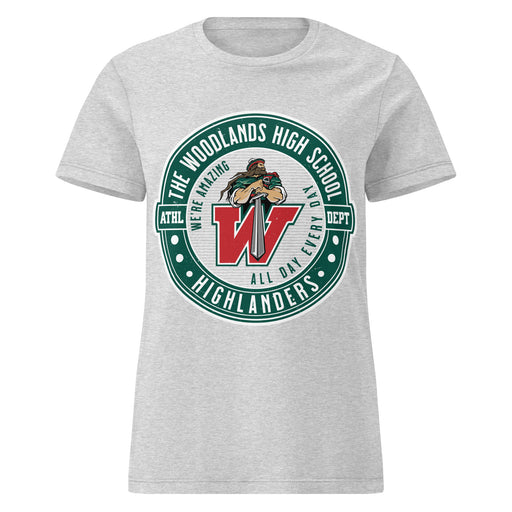 The Woodlands High School Highlanders Women's Sport Grey SoftStyle T-shirt 224